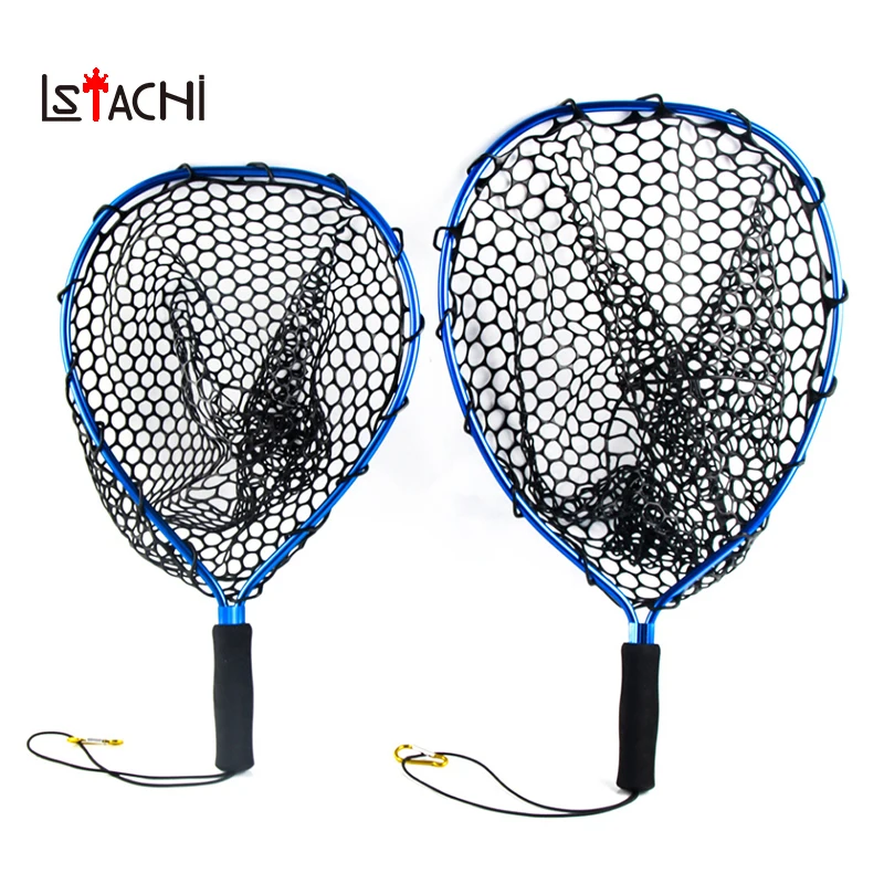 LSTACHi Fly Fishing Brail Blue мягкая резиновая посадочная сеть EVA ручка дешевая сетка полюс