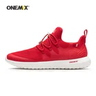 Мужские дышащие кроссовки Onemix с красной сеткой для бега и ходьбы