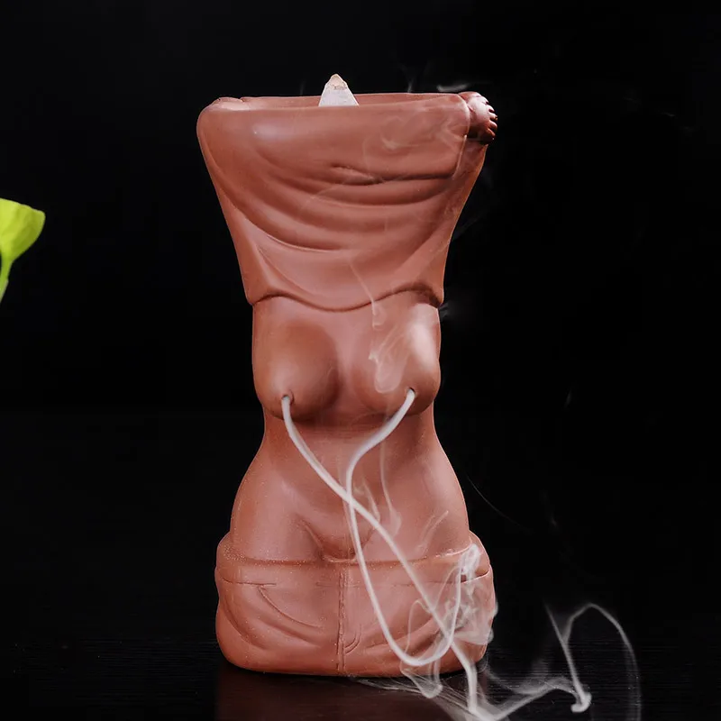 Керамическая курильница из сандалового дерева с сиреневой глиной|incense holder|ceramic