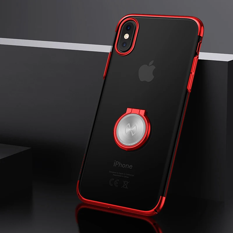 Для Iphone XS/XS Max чехол Xundd Роскошный Жесткий PC задняя крышка оболочка для Iphone XS XR с кольцом подходит для магнитного автомобильного держателя - Цвет: Red