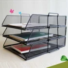 3-уровневый Съемный сетчатый полипропиленовый держатель для файлов, подставка-органайзер для магазинов, писем, бумажных документов, органайзер для дома и офиса, черный