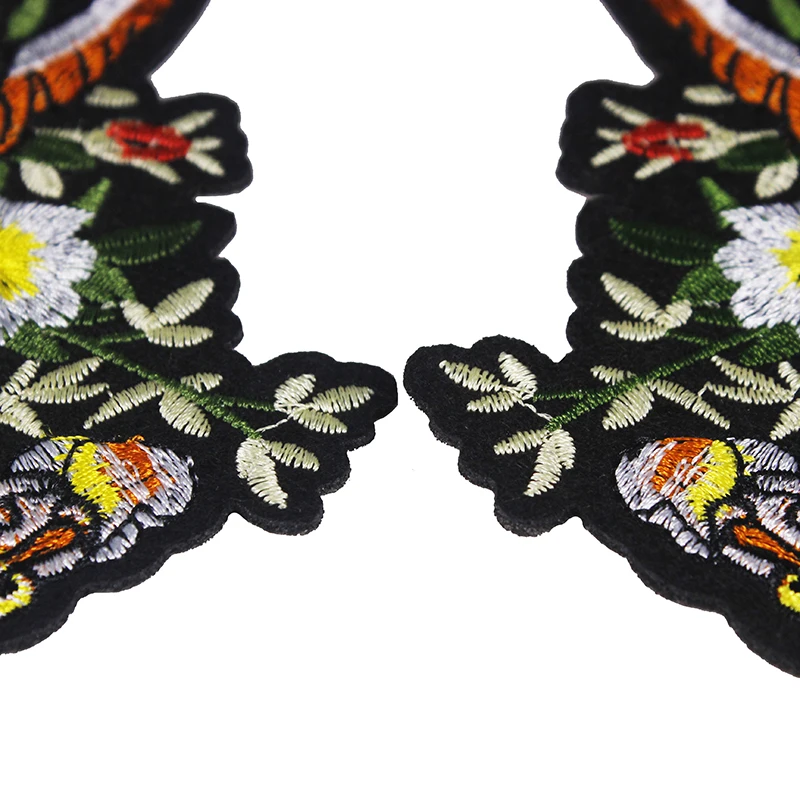 1 пара Тигр цветок приклеенные железные частички наклейки вышивка патчи Одежда