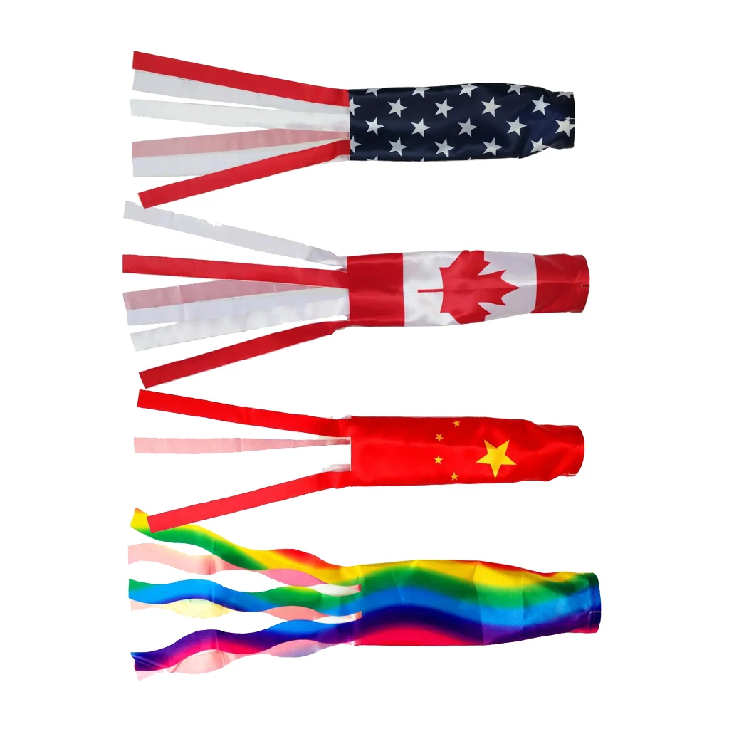 Флаг из полиэфирной ткани Windsock включает подвесные канаты патриотические