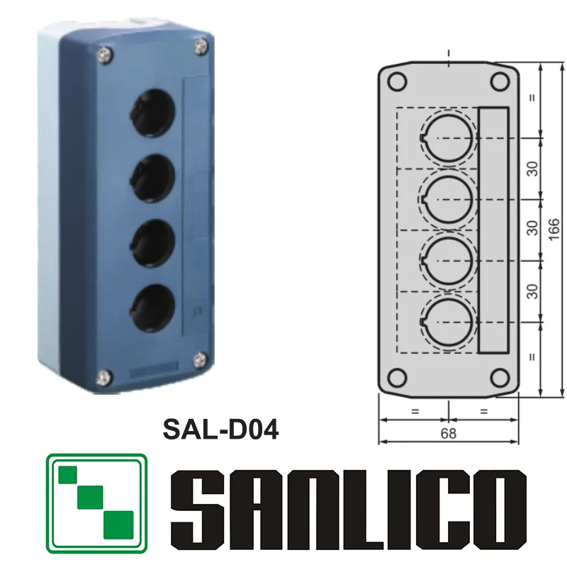 Водонепроницаемая кнопочная переключатель станция IP65 SAL(LA68H XAL) D04 (не