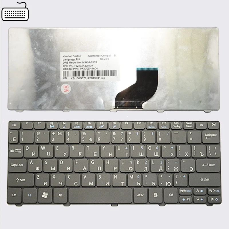 Русская клавиатура JIGU для Acer Aspire One AO532H AOD532H NAV70 ZH9 PAV01 RU черная ноутбука|keyboard for