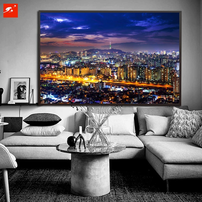 Большой HD печать вид в центре города Современный Нью Йорк фото плакат картина