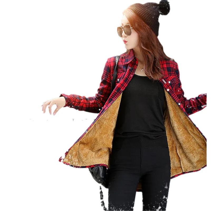 Женская Вельветовая рубашка в клетку повседневная хлопковая фланелевая с