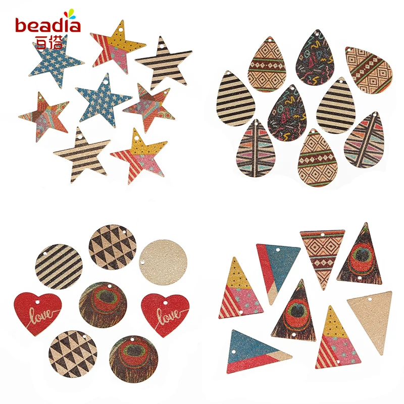 4 шт. подвески с геометрическим рисунком из железа 18 22 мм богемные Модные серьги