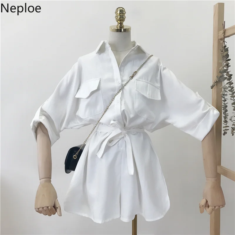 Neploe Лето 2019 Для женщин Комбинезоны Свободные Однобортный карманов Боди новый