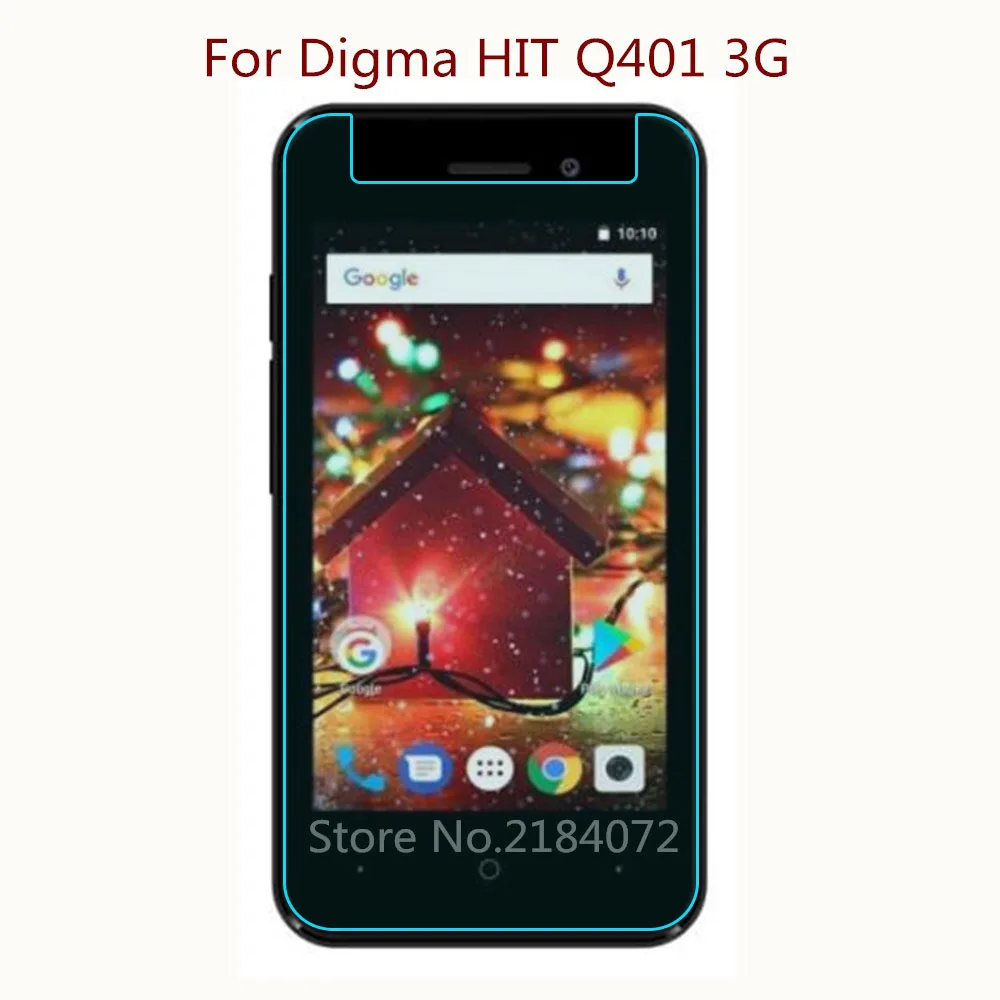 Защитное стекло 9H 2.5D для телефона Digma HIT Q401 3G закаленное смартфона Передняя пленка
