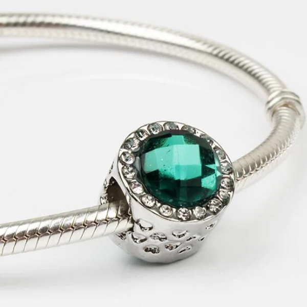 Green Макси карамельного цвета круглые Любовь Сердце Подвески со стразами Fit Pandora Браслеты и браслеты для женщин Горячая Распродажа Femme Bijoux DIY подарки - Цвет: Green