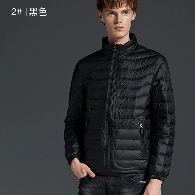 Мужская теплая куртка-пуховик легкая тонкая короткая на осень и зиму S-XXXL 2019
