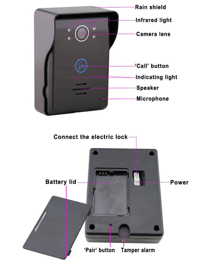 

7 Inch With Two Outdoor Camera Wireless Intercom Video Door Phone