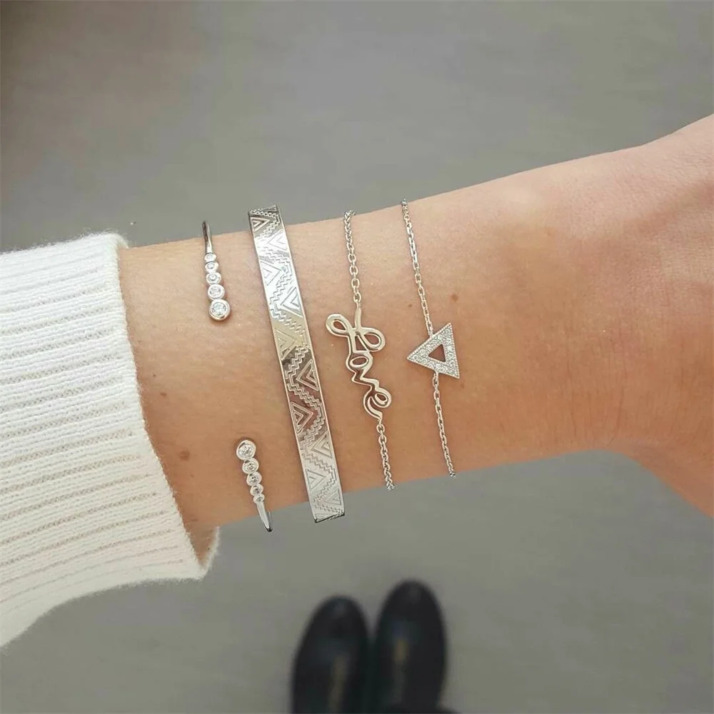 21 21 стиль Boho модный корпус сердце кристалл лист стрела крылья браслет-цепочка с бусинами набор для женщин Шарм пляжные вечерние ювелирные изделия аксессуары - Окраска металла: 21