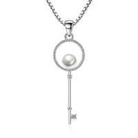 kofsac new fashion 925 sterling silver necklaces for women exquisite pearl key pendant jewelry lady anniversary accessories gift