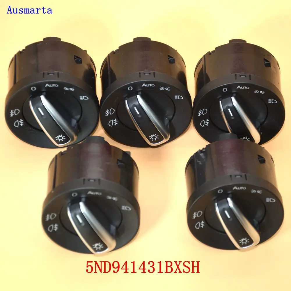 5 шт. для VW Jetta Golf 6 MK5 MK6 GTI OEM хромированный переключатель фар Contorl w/Auto 5ND941431BXSH 5ND 941 431
