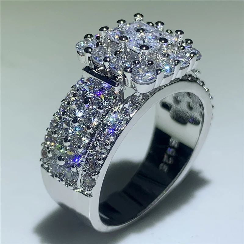 

Good Promise ring 925 Sterling silver Full Princess cut 5A cz Engagement Wedding Band Rings for women Bridal Finger Jewelry