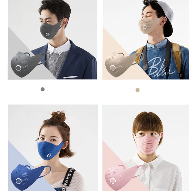 4 шт. фильтр с маской Xiaomi AirPOP Air Wear PM0.3 анти Дымчатая маска для лица Регулируемая