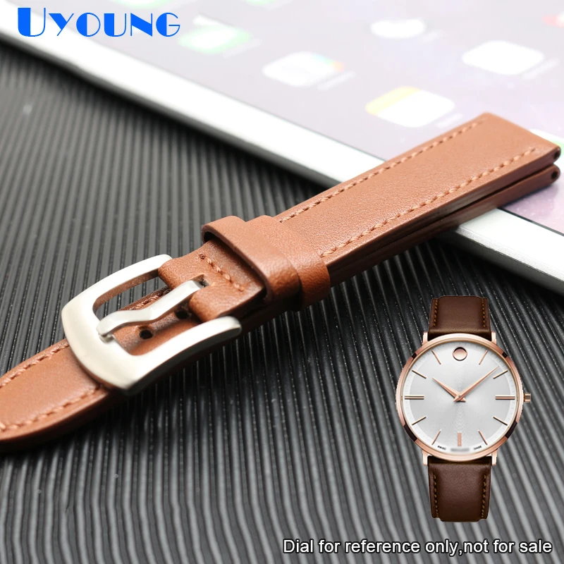 

genuine leather watch strap 18mm wristwatches band brown watchband minimalist style strap gold|silver|rose gold buckle
