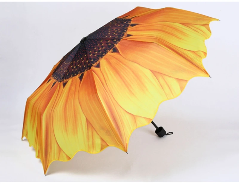 

Creative Sunflower Folding Princess Lace Sun/Rain Umbrella Upscale UV Parasol Outdoor Windproof Bumbershoot