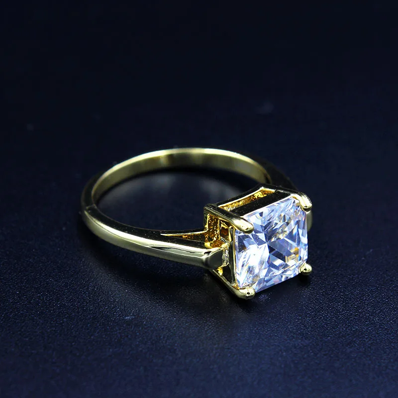 Новинка 2017 обручальные кольца золотого цвета для женщин прозрачные 2 25 карат