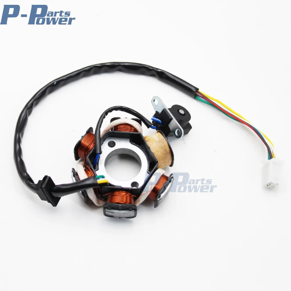 Магнитный статор с 6 катушками GY6 125cc 150cc Скутер ATV картинг трубка Znen Jonway Taotao JCL