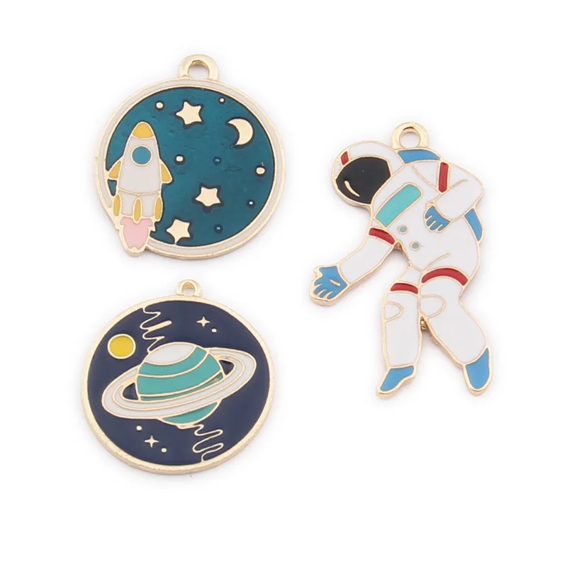 6 шт./лот цветной браслет сделай сам из сплава цинка в космическом