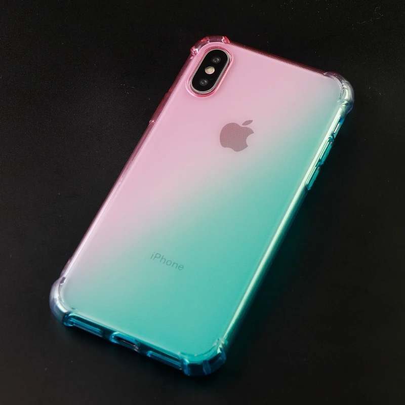Phone Cases for IPhone 6 s 7 8 Plus X XS MAX XR Case Anti-knock Gradient Soft Silicone Fitted Mobile Covers Accessories | Мобильные