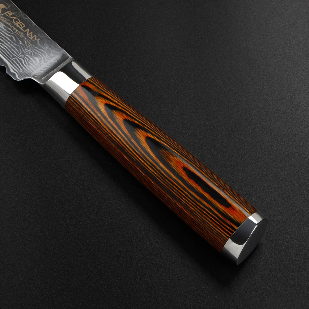BIGSUNNY Serrated Bread Knife (8-Inch Blade) - Premium Damascus Steel Slicer Cake Great for Home and Pro Use | Дом и сад
