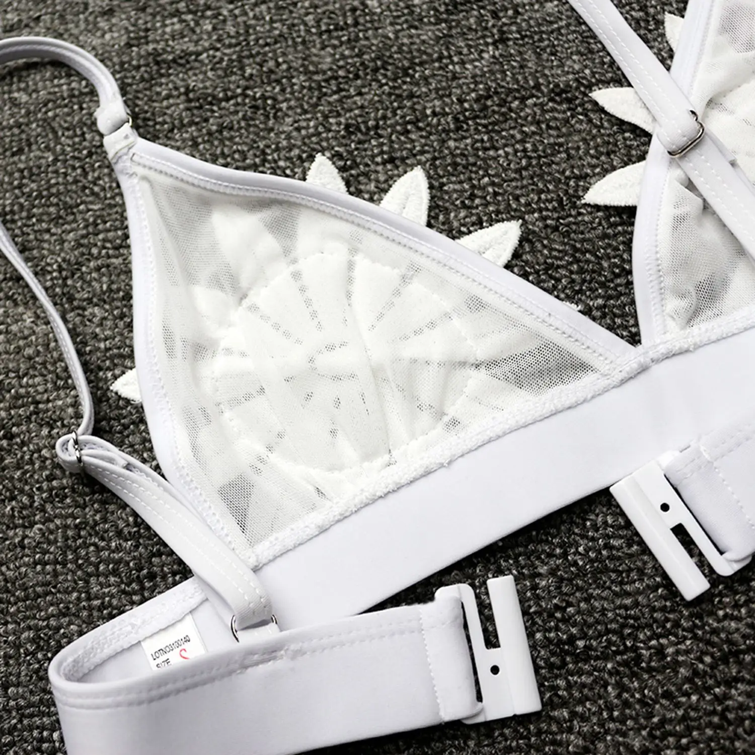 ELOS сексуальный сетчатый вышитый цветок на бретельках бикини купальный костюм