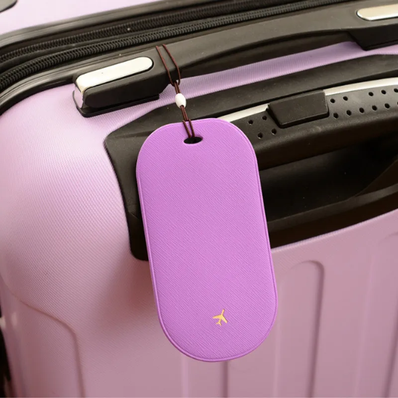 purple ПВХ кожа красочные багажные бирки паспортные бирки чемодан ID адрес Держатель дорожные аксессуары - Цвет: purple