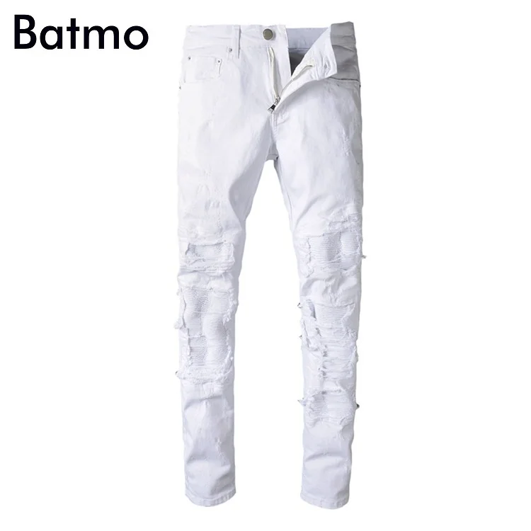 Batmo 2018 Новое поступление весна Высокое качество Мода High Street белые джинсы для