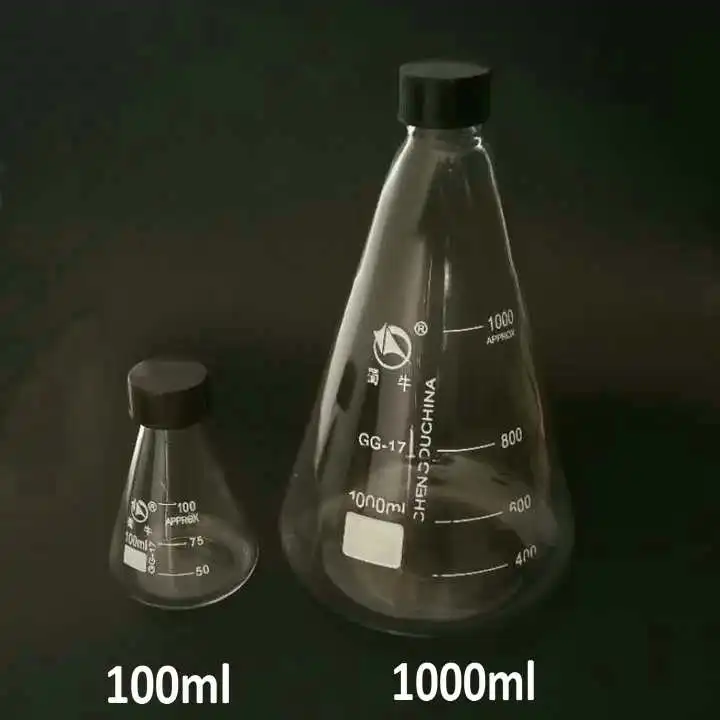 1 шт./лот 50/100/150/250/500/1000 мл Стекло колбу Эрленмейера коническая колба бутылка с крышкой