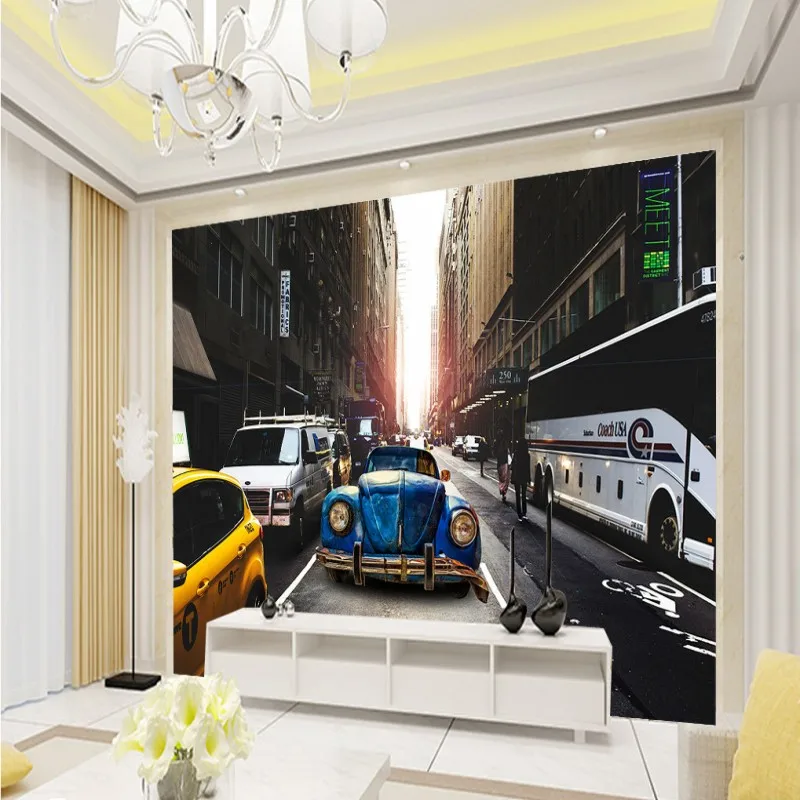 Обои 3d Европейская Архитектура улица дорога настенная живопись Гостиная