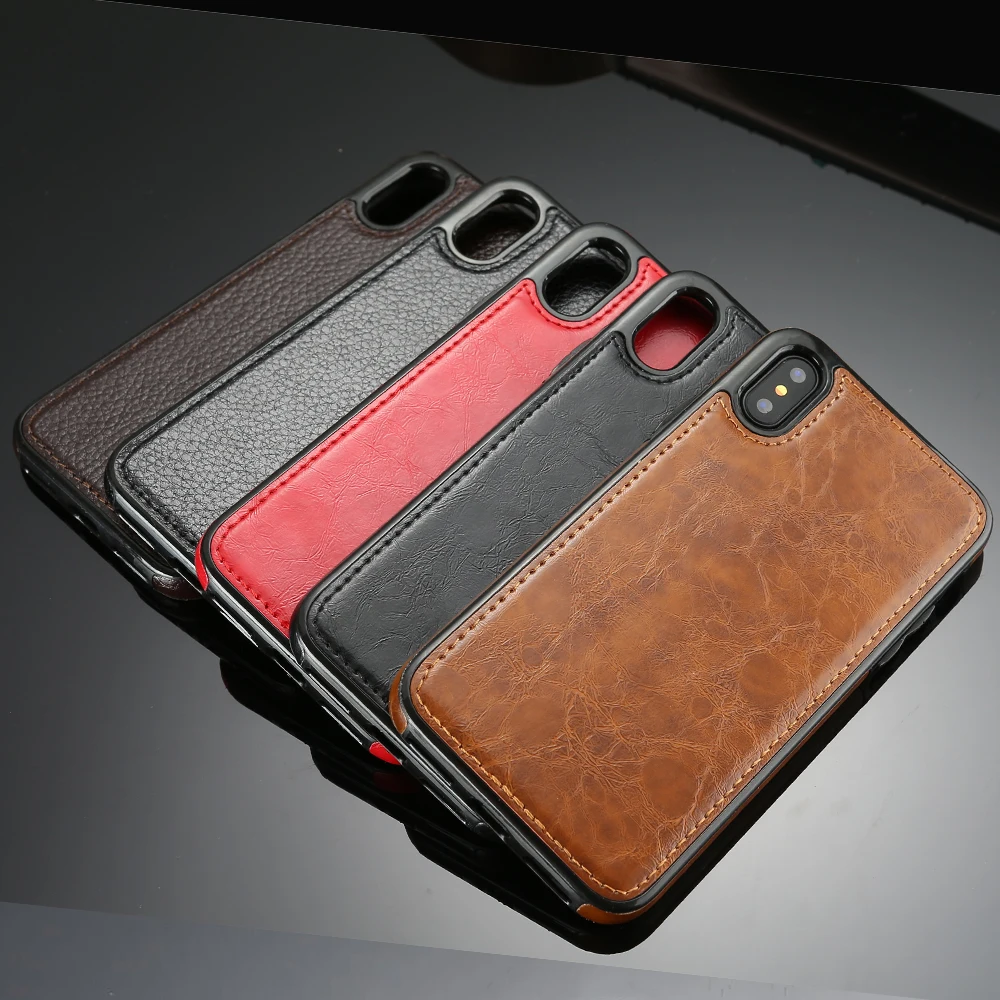 Luxury Vintage PU Leather Back Cover For iPhone 7 8 Plus XS Max XR Thin Case for iphone X 6 6S 5 5s SE |