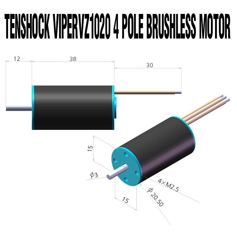 Tenshock 4-полюсный автоматический бесщеточный мотор VZ1020 изводител, лодка, Airoplane, крыльчатка