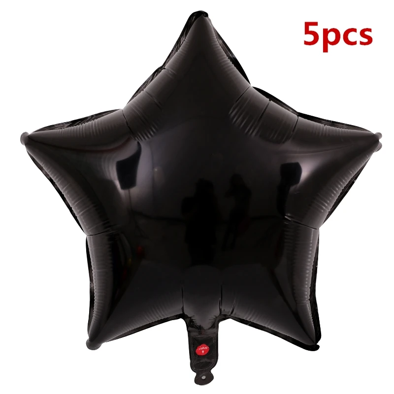 5pcs black star Набор воздушных шаров для футбола, черно-белые латексные шары Конфетти Для маленьких мальчиков с днем рождения, воздушные шары для украшения детских игрушек - Цвет: 5pcs black star