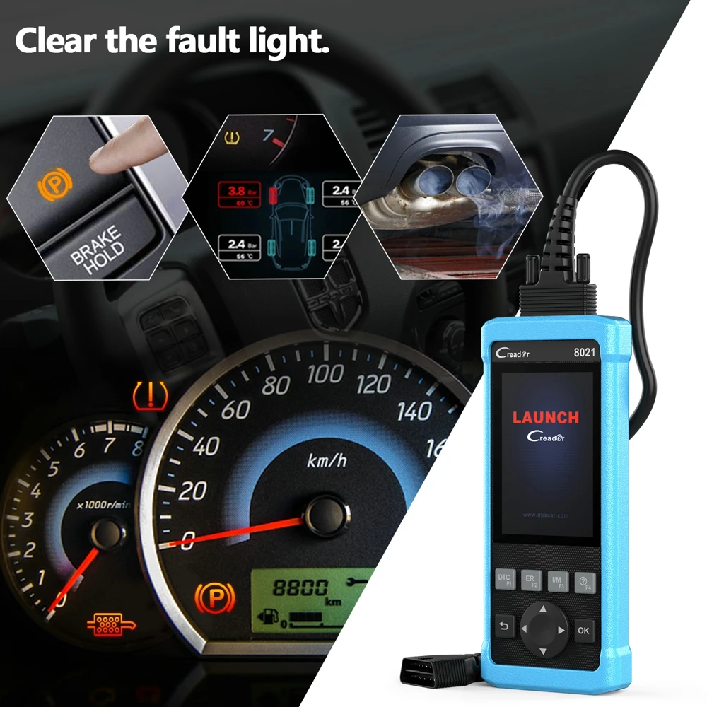 Launch CReader CR8021 OBD2 сканер диагностический для автомобиля DPF регенерация масла сервис