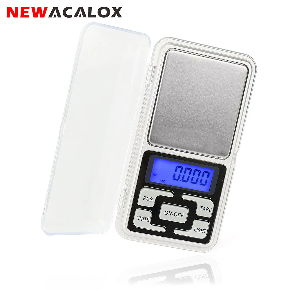 

NEWACALOX 100g x 0.01g Mini Precision Digital Diamond Pocket Jewelry Scale Display Units Pocket Electronic Scales Weigh
