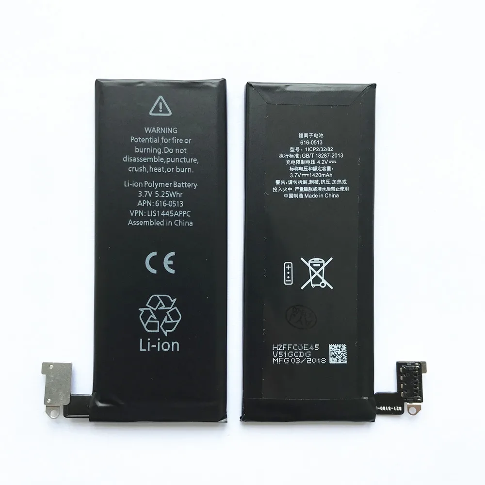AYJ 100% новый аккумулятор AAAAA 1420 мАч для iPhone 4 4G реальная емкость нулевой цикл