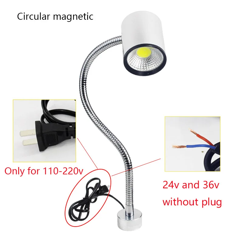 5W Circular magentic Светодиодный светильник для станка с магнитными шланговыми лампами 24 в 36 В 220 В токарный станок с ЧПУ для гаража фрезерный станок Пробивной станок промышленный светильник ing - Цвет: 5W Circular magentic