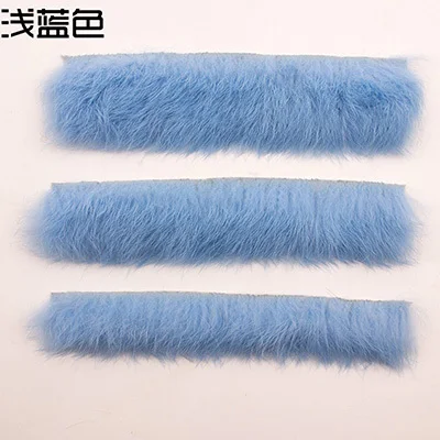 2 м/лот, кроличья шерсть, кружевная отделка, шерсть, мех, одежда, аксессуары для обуви, ручная работа, шарф, украшение, кружевная ткань - Цвет: Light blue  2CM