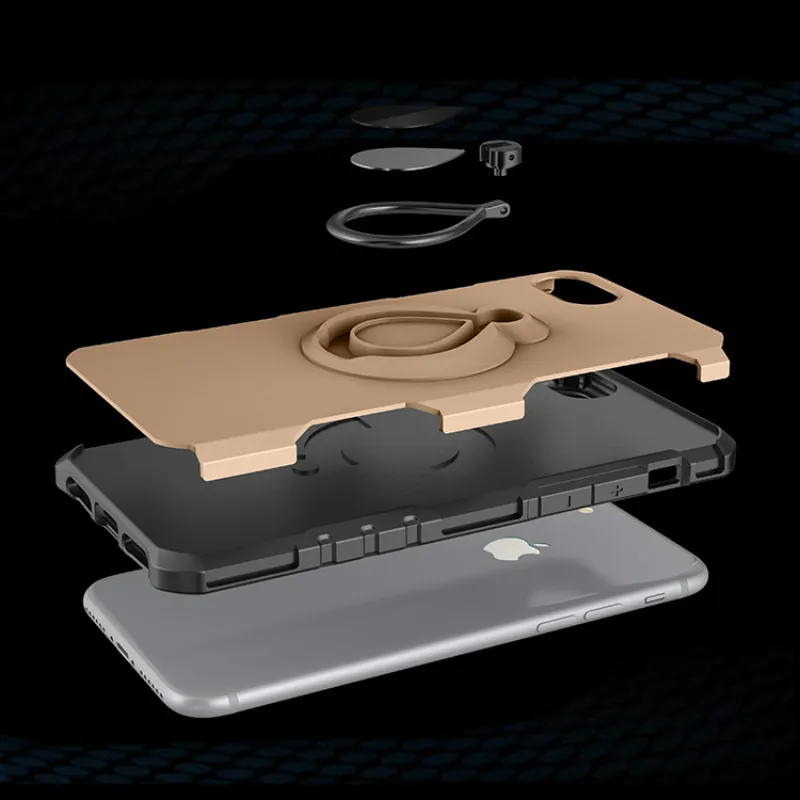 Case For iPhone 8 Plus Ring Car Magnetic Luxury Mobile Phone Hard Cover Armor X 7 6 6P SE Capas Funda | Мобильные телефоны и