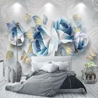 3D стерео розы в европейском стиле, фотообои для гостиной, телевизора, спальни, домашний декор, фоновая бумага для стен 3 D