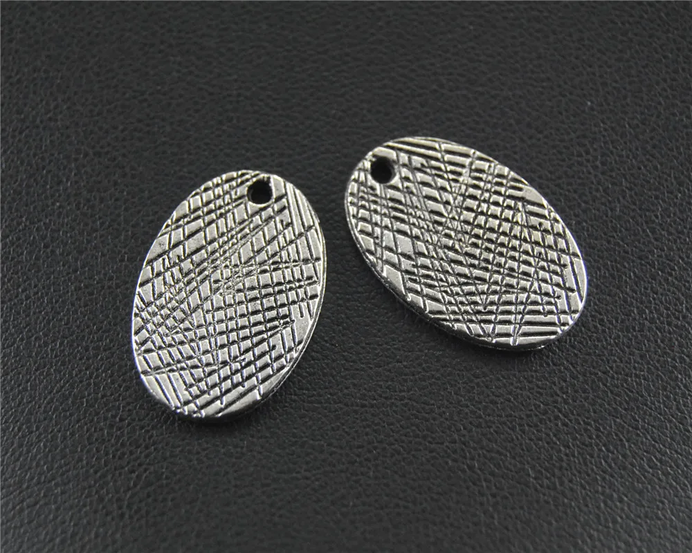 25 шт. Серебристый Овальный Подвески DIY ожерелье браслет результаты 13x20 мм A1469 |