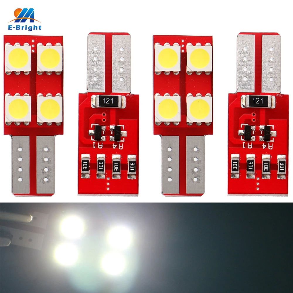 YM E Bright 2 шт. T10 5050 4 SMD 194 168 W5W светодиод шина без ошибок автомобильные лампы DC 12V