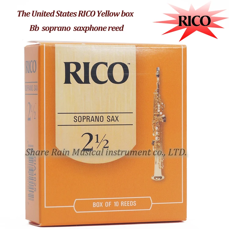 Американский RICO orange box Bb сопрано Сакс Рид джаз и классический Сопрано Саксофон