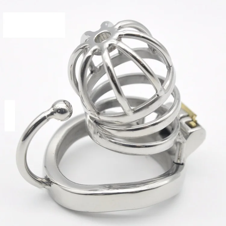  Dormant Lock Design Short Male Stainless Steel Cock Cage Penis Ring W Silicone Catheter Chastity Device BDSM Sex Toy C275 | Красота и