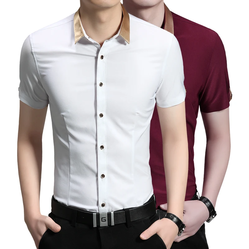 mens short collar dress shirts