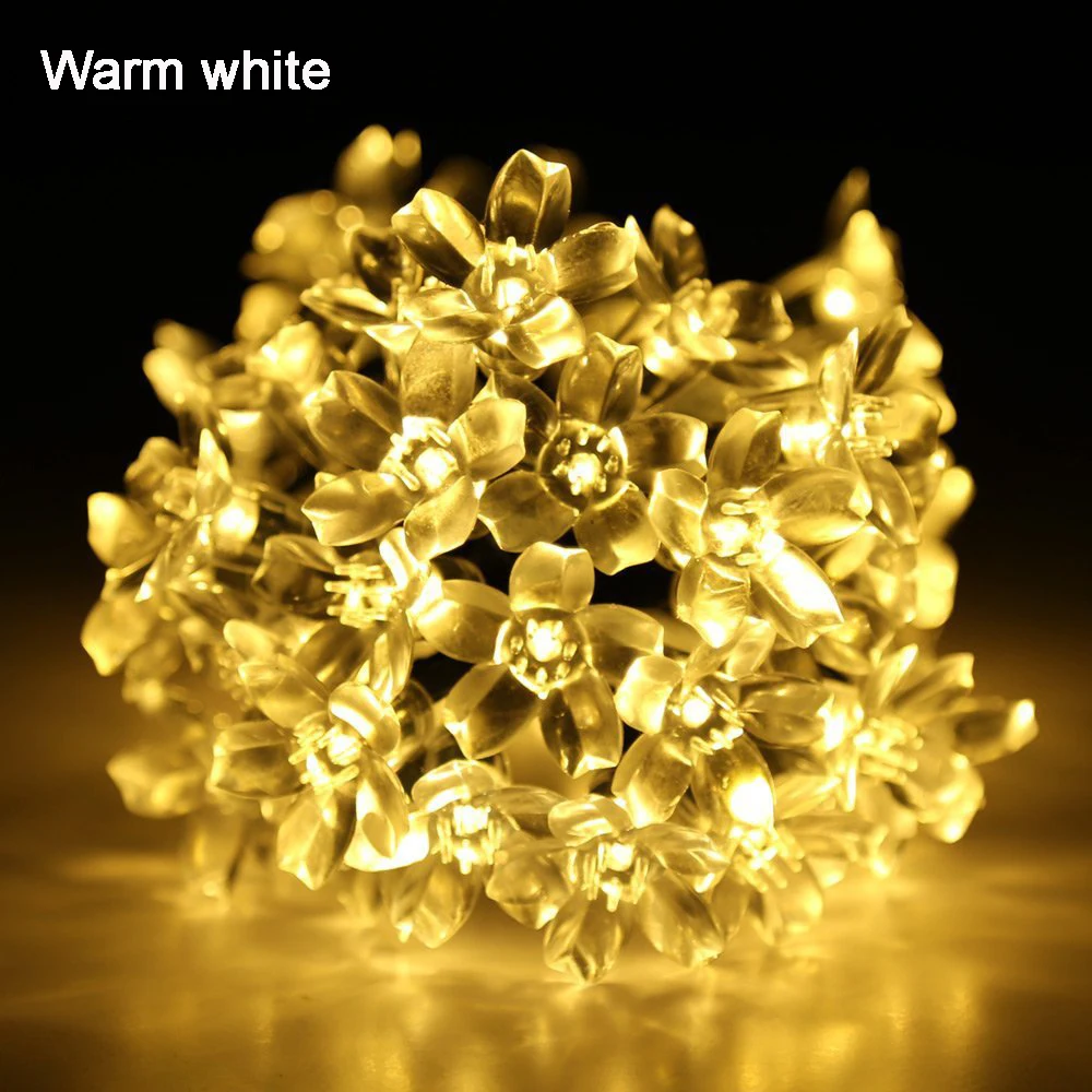 50 Солнечная светодиодные водонепроницаемые гирлянды лампы 7 м 6 видов цветов с